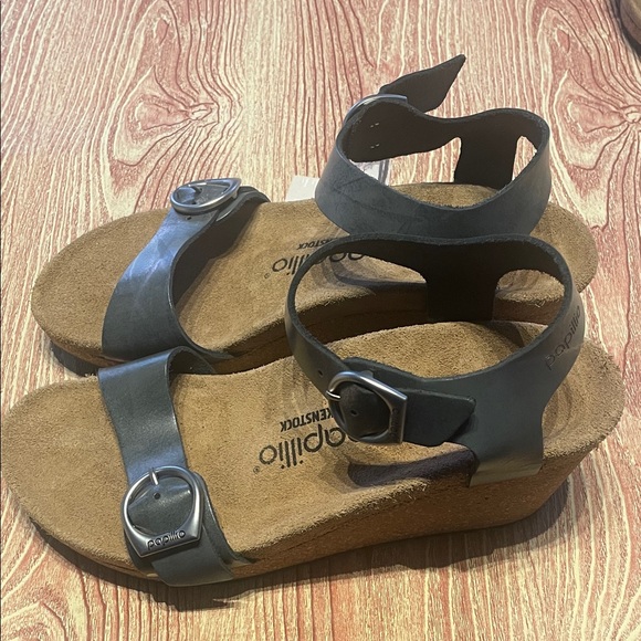 New Papillio Birkenstock Women's Soley Metallic Gray Sandal - Picture 3 of 9